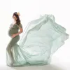 Schwangeres Kleid Mutterschaft Pografie Requisiten für Shooting Po Schwangerschaft Kleidung Baumwolle + Chiffon schulterfrei Halbkreis Kleid 220419