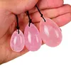 Huevos Yoni de cuarzo rosa de cristal Natural para mujer, masaje curativo de Vagina, piedra de poder Natural de cristal sxaug05