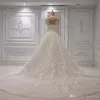 Luxurious Long Sleeves Beaded Sequin A Line Wedding Dresses 2022 V Neck Crystal Sheer Backless Plus Size Bridal Wedding Gowns BC1244