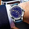 Montre de Luxe Men Watches 41 mm Mouvement électronique Mouvement en acier fin en acier Diamond montre des montres étanches