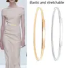 Cinture in metallo elastico per abiti da donna elasticizzati vita femminile placcato oro argento fibbia sottile abito da donna K6M5Cinture