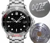 Relojes de pulsera de lujo para hombre, relojes impermeables de cristal de zafiro 007 de acero inoxidable, movimiento de barrido mecánico automático para hombre