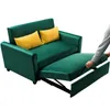 US Stock 55 "Meubles de salon de canapé en velours moderne avec lit de couchage à poil avec 2 oreillers dossier réglable pour les petits espaces Green WF199112AAB
