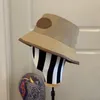 مصمم قبعة بحافة رجل إمرأة قبعة Casquette واسعة حافة القبعات مزدوجة رسالة القطن التطريز عارضة أزياء قبعات صياد 5 ألوان عالية الجودة هدية مربع اختياري