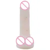 Juguetes sexuales masajeador Juguete Masajeador Vibrador Pene Cock Factory Dildo Shop s Adulto Vagina 7.1 pulgadas Silicona líquida de una sola capa con lechón para ICPP