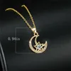 Pendant Necklaces Luxury Female White Zircon Necklace Charm Gold Color Wedding For Women Cute Crystal Star Moon Chain NecklacePendant