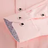 Men's Regular-fit Long Sleeve Solid Linen Shirt Single Patch Pocket Square Collar Inner Polka Dot Casual Button-up Thin Shirts 220322