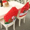 Housses de chaise 1 pièces décoration de noël père noël chapeau rouge couverture arrière pour la fête à la maison vacances dîner Table décor