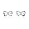 925 Sterling Silver Double Heart Stud Earrings For Woman Wedding Engagement Fashion Party Charm Jewelry
