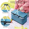 Folding Picnic Pouch Basket Large Capacity Multifunction Cooler Insulated Bag Outdoor BBQ Camping Fishing Storage Box Container Y220524