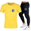 Casual Hommes Ensembles Survêtement Été Hommes Pantalons Deux Pièces Ensemble T-shirt Marque Piste Vêtements Gym Entraînement Mâle Pantalons De Survêtement Costumes De Sport 220613