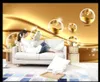 Modern golden line ball decoration high-grade mural bedroom living room custom wallpaper 8D waterproof material