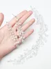 Headpieces Trendy Wedding Women Headdress Earrings Set Crystal Pearls Headband Silver Hair Vine Banquet Prom Bridal AccessoriesHeadpieces