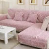 Tampas de cadeira Esfocar sofá de pelúcia Towel Europe Sofás com esquina longure para a sala de estar sem deslizamento