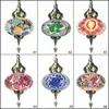 Pendant Lamps 25cm Mosaic Lights Turkish Retro Lighting E27 Bar Restaurant Clear Mediterranean LightPendant