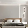 Long wall lamp S-shaped line Nordic minimalist bedroom bedside light staircase living room decoration background wall LED lamps