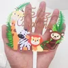 8 pcs / set safari animais bolo topper decoração brinquedos feliz aniversário floresta selva crianças 220329