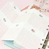 المفترات من Pinkenon Pink Cute Monthly Planner إدراج A5 A6 A7 دفتر الملاحظة أوراق الحشو 2022 جدول أعمال القرطاسية