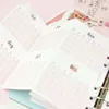 テノンピンクのかわいい月刊プランナーからのメモ帳A5 A6 A7 Notebook Refill Filler Papers 2022 Agenda School StationNotepads