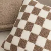 Almofada/travesseiro decorativo para luxuosas cobertura de almofada macia quadro de xadrez travesseiro de travesseiro de cordeiro retro Cashmere Sofá Decoração de casa SOFACUSHION/Decorat