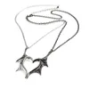 Devil Wings halsband par gotiska retro punk hip hop style metallhänge hjärthalsband