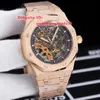 Luxury Gold Fashion Skeleton Frosted Mens Watch 1546841mm Automatic Movement Ice Out Diamond Watch Folding Buckle Strap Christmas Gift8414700