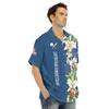 Chemises décontractées pour hommes Hommes Chemise hawaïenne Cool Style américain Armée Logo Imprimer Été Vacances Plage Taille US Col Cubain Aloha TopsMen Eldd22