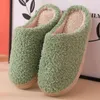 Women Slippers Warm Cotton for Home Use New Female Cute Couple Indoor Plush Non Slip Soft Bottom in Winter Wear Wool Outside 0718