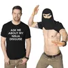 XS-5XL Hommes Me poser des questions sur mon déguisement Ninja Flip T-shirt Costume drôle Graphique T-shirt en coton pour hommes Humour Cadeau Femmes Top Tee 220513