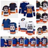 Пользовательские обратные ретро новый мужчина 13 Mathew Barzal Jersey Hokkey Hokkey 27 Anders Lee 22 Mike Potvin 31 Билли Смит 5 Денис Потвин 91 Джон Таварес Пустые Винтажные Мужчины