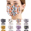 Halloween máscaras impressas descartáveis ​​de três camadas Meltblown pano Spunlace Adult Máscara Pumpkin Ghost Breathable