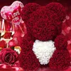 Fiori decorativi Ghirlande Rosa Orso Regalo di Natale Decorazione San Valentino Fiore Compleanno Teddy Simulazione RosaDecorativo