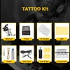 Tatueringsvapen Kit Komplett kit 4st Maskiner Gun Set med strömförsörjningsgreppsnålar för permanenta makeup -leveranser Kittattoo Kitstattoo