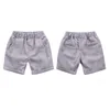 Baby Jungen Kleidung Sets Sommer Kinder Formelle Kleidung Kurzes Hemd + Plaid Taille Mantel ShortsBow Kinder 4PC Anzüge kleidung 220507