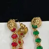 Designer Earrings dangles Lion Charm Earrings for Woman Diamond Shape Earring High Quality Brass Fashion Jewelry Supply238R