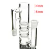 Bong in vetro a tubo dritto Clear Tripble Beecomb Percolatore Catcher in vetro con 90 gradi 14mm 18mm Joint Tubi per fumatori Accessori Dab Tools