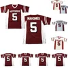 Uf CeoMit #5 Patrick Mahomes Whitehouse High School Football-Trikot, Weiß, Rot, 100 % genäht, S-4XL, hohe Qualität, schneller Versand