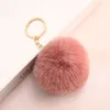 8cm pompom 백 키 체인 반지 브랜드 자동차 키어링 골드 컬러 키 체인 폼폰 가짜 가짜 토끼 모피 매력 체인 Diy Pom Poms Ball Bag Bag Pendant Jewelry Gifts