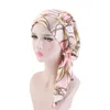 Muslim Women Inner Hijabs Cap cancer chemo flower print hat Customized turban Pre-Tied Headwear Bandana Tichel for Ladies Turban