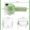 4 In 1 Handheld Electric Vegetable Cutter Set Durable Chili Vegetable Crusher Kitchen Tool USB Charging Ginger Masher Machine 22071369355