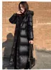 Black Glost Glosty Parka Coat 2022 Fashion Moda espessada Capacada de inverno Longo jaqueta longa feminina à prova de vento