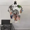 Erkek Polos Avrupa ve Amerikalı Erkek Giysileri Yaz 2022 Kısa Kollu Yaku Kraliyet Hayvan Baskı Moda Pamuklu T-Shirtmen
