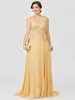 Gold A-Line Mother of the Bride Dresses 2022 Plus Size Elegant Illusion Neck Sweep Train Chiffon Beaded Lace Cap Sleeeves Formal Party Gowns Robe De Soriee