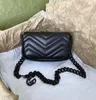 Designer Marmont Bags Handtassen 16,5x10x5cm vrouwen beroemde merken schoudertas 2023 luxe handtassen portemonnees ketting crossbody tas