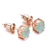 Stallone bamos blu/verde/bianco orecchini opali opali trendy piccolo perline semplice oro rosa pieno di gioielli raffinati per donne