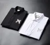 Kort ärmskjortor Mens Designer Business Dress Shirt Fashion Casual Shirt Men Slim Fit Stripe Womens Small Horse Man T Solid Color 01