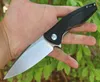 Flipper Pocket Folding Knife D2 Stone Wash Blade Schwarzer G10-Griff Kugellager EDC-Messer