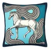 European American Style Luxury Soft Velvet Horse Series Pillow Cover Home Sofa Decoration Square Throw Pillow Cases