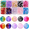 200 pçs / lote rosa multicolor 8mm acrílico grânulos soltos espaçadores redondos grânulos para fazer jóias