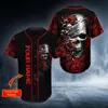 Maglia da baseball PLstar Cosmos Maglietta stampata 3D Testa di sangue Teschio Personalizzato Tu Nome Hip Hop Tops Love Gift 220707